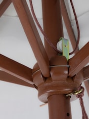 Charles Bentley Grey Elegant Wooden Garden Parasol - Image 3 of 5