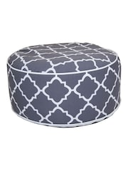 Charles Bentley Grey Patterned Outdoor Inflatable Garden Foot Stool - Image 1 of 3