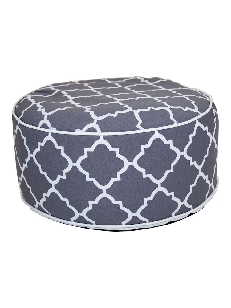Charles Bentley Grey Patterned Outdoor Inflatable Garden Foot Stool - Image 1 of 3