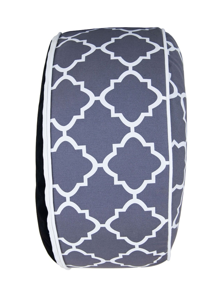 Charles Bentley Grey Patterned Outdoor Inflatable Garden Foot Stool - Image 2 of 3