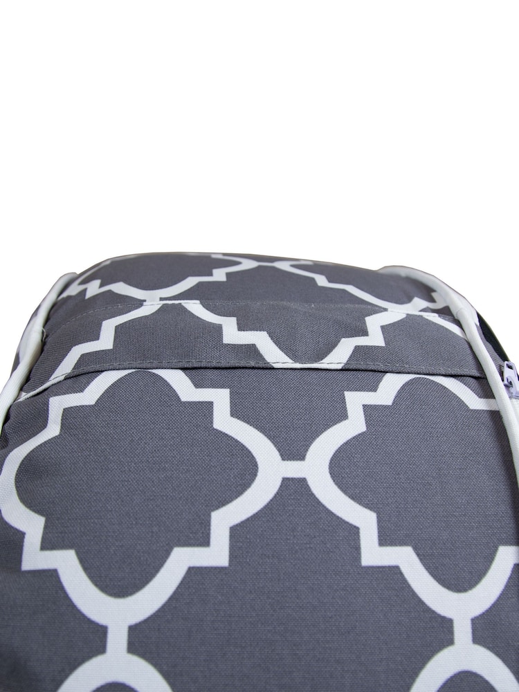 Charles Bentley Grey Patterned Outdoor Inflatable Garden Foot Stool - Image 3 of 3