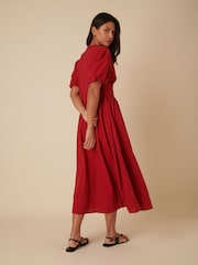 Nobodys Child Red Starlight Midaxi 100% Cotton Dress Plain - Image 2 of 6