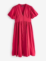 Nobodys Child Red Starlight Midaxi 100% Cotton Dress Plain - Image 6 of 6
