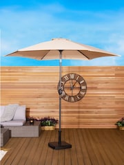 Charles Bentley Beige Stylish Garden Parasol with Crank - Image 1 of 5