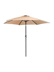 Charles Bentley Beige Stylish Garden Parasol with Crank - Image 3 of 5