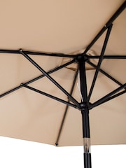 Charles Bentley Beige Stylish Garden Parasol with Crank - Image 5 of 5