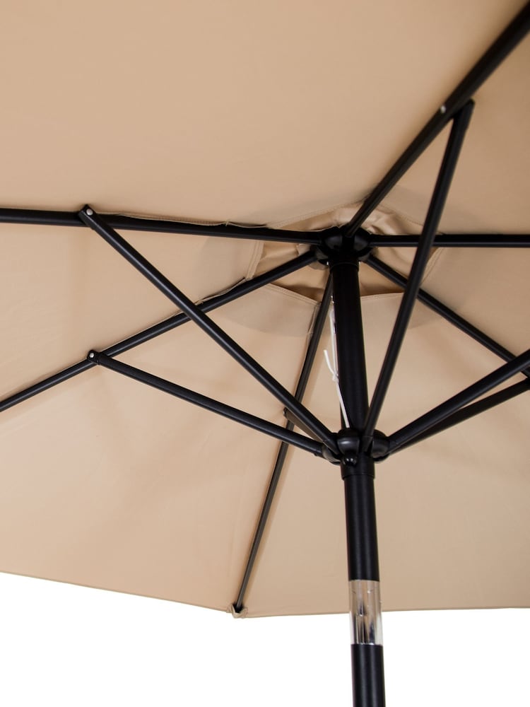 Charles Bentley Beige Stylish Garden Parasol with Crank - Image 5 of 5