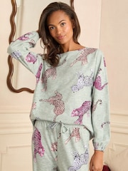 Love & Roses Grey Jersey Long Sleeve Pyjamas Set - Image 2 of 5
