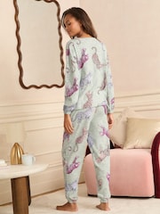 Love & Roses Grey Jersey Long Sleeve Pyjamas Set - Image 5 of 5