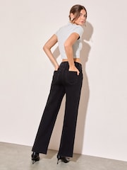 Friends Like These Washed Black Wide Leg Cropped Jeans - Image 5 of 5