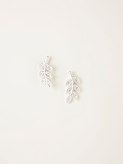 FatFace Silver Tone Leaf Stud Earrings - Image 1 of 2