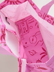 Pink/Red Print Reusable Canvas Bag - Image 3 of 3