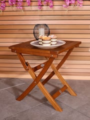 Charles Bentley Brown Small Eucalyptus Folding Garden Side Table - Image 1 of 5