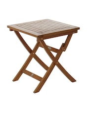 Charles Bentley Brown Small Eucalyptus Folding Garden Side Table - Image 3 of 5
