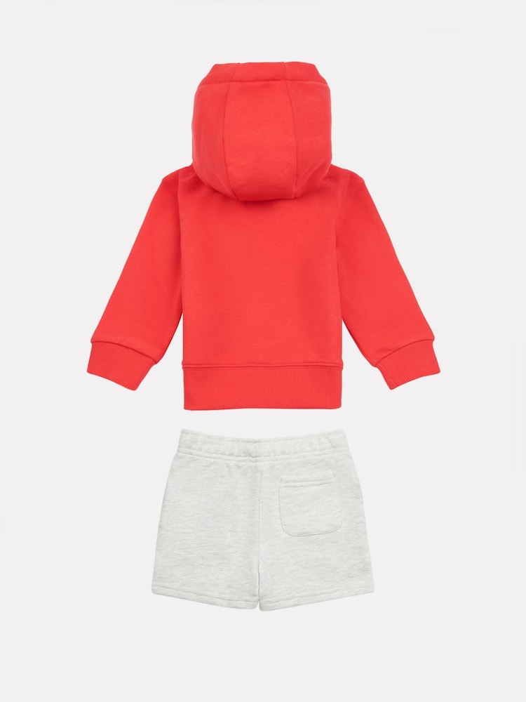 New Balance Red Kids 100% Cotton Hoodie & Shorts Set - Image 2 of 5