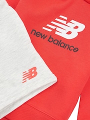 New Balance Red Kids 100% Cotton Hoodie & Shorts Set - Image 3 of 5