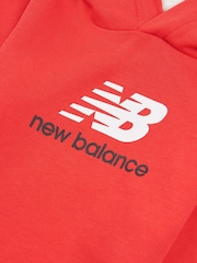 New Balance Red Kids 100% Cotton Hoodie & Shorts Set - Image 4 of 5