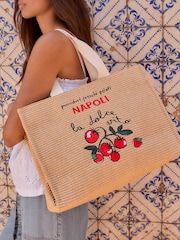 Natural Raffia Effect Tote Bag - Image 3 of 9
