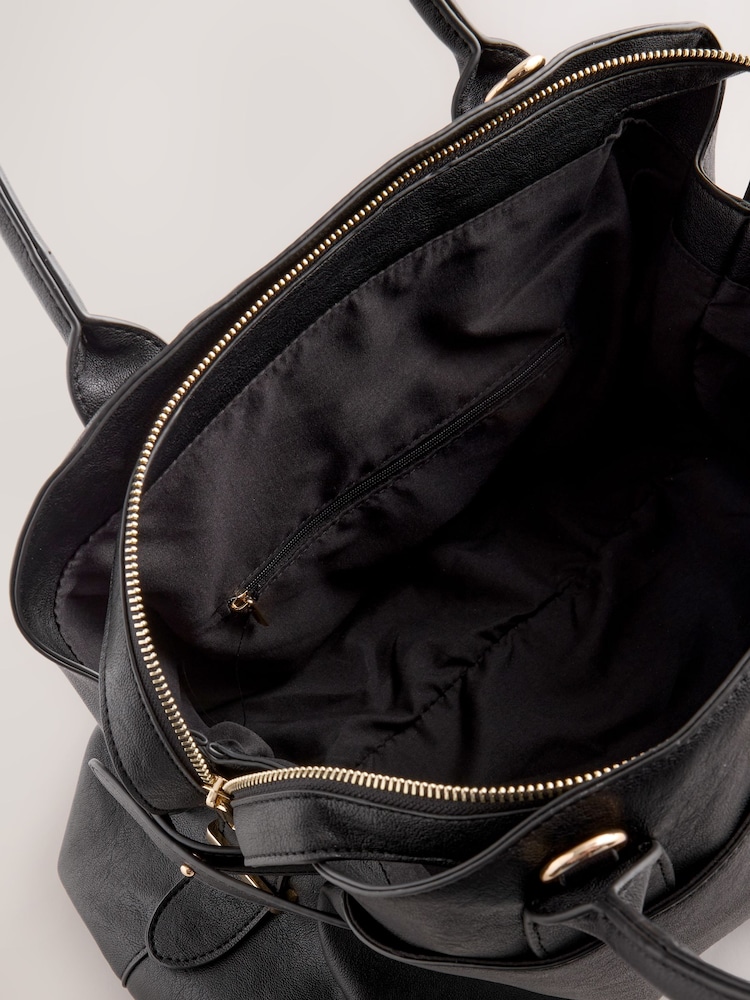 Black Large Tote Bag with Charms - Image 10 of 10 Black Large Tote Bag with Charms - Image 10 of 10