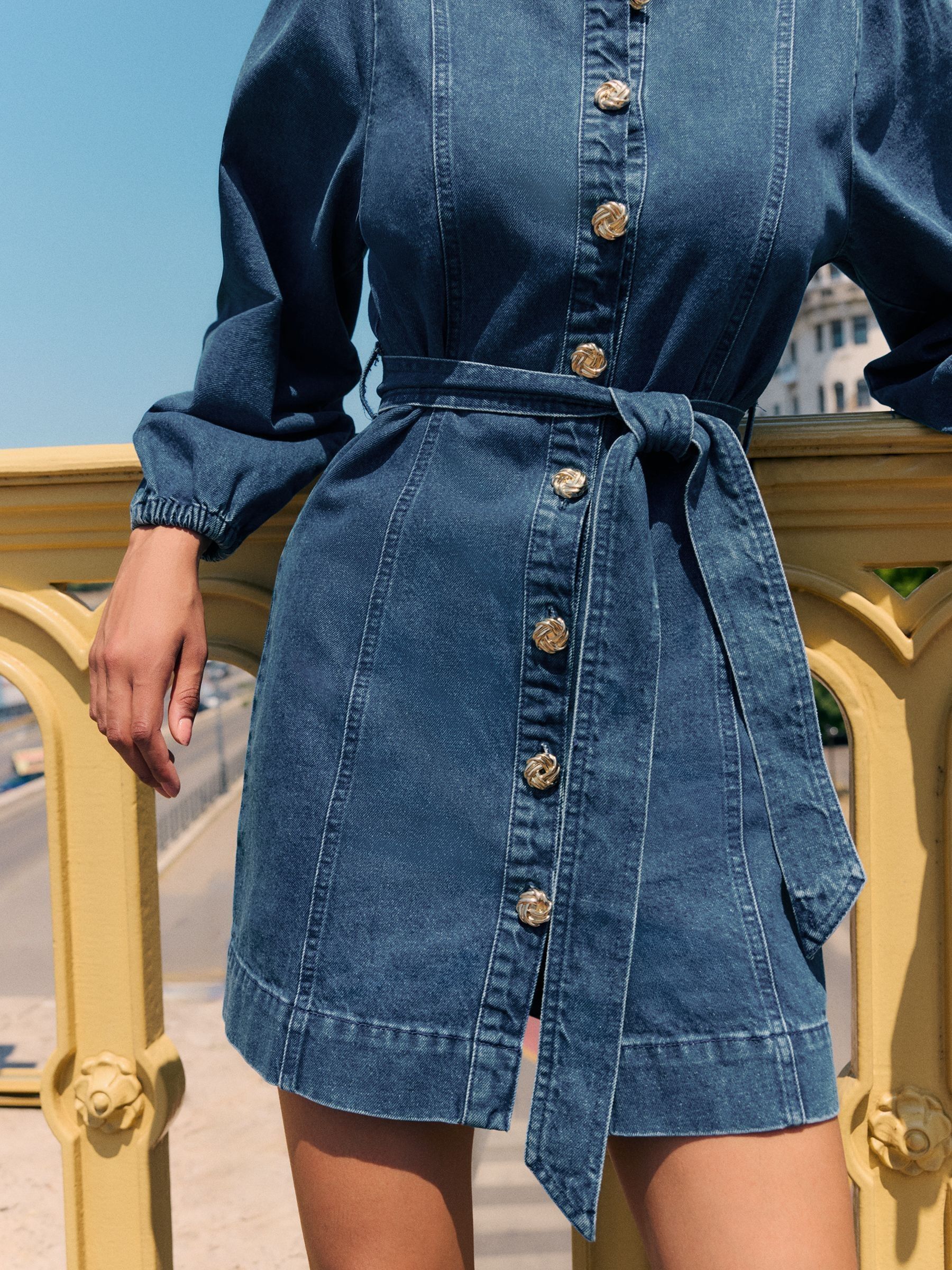 Buy Friends Like These Dark Blue Denim Belted Mini Dress from Next USA