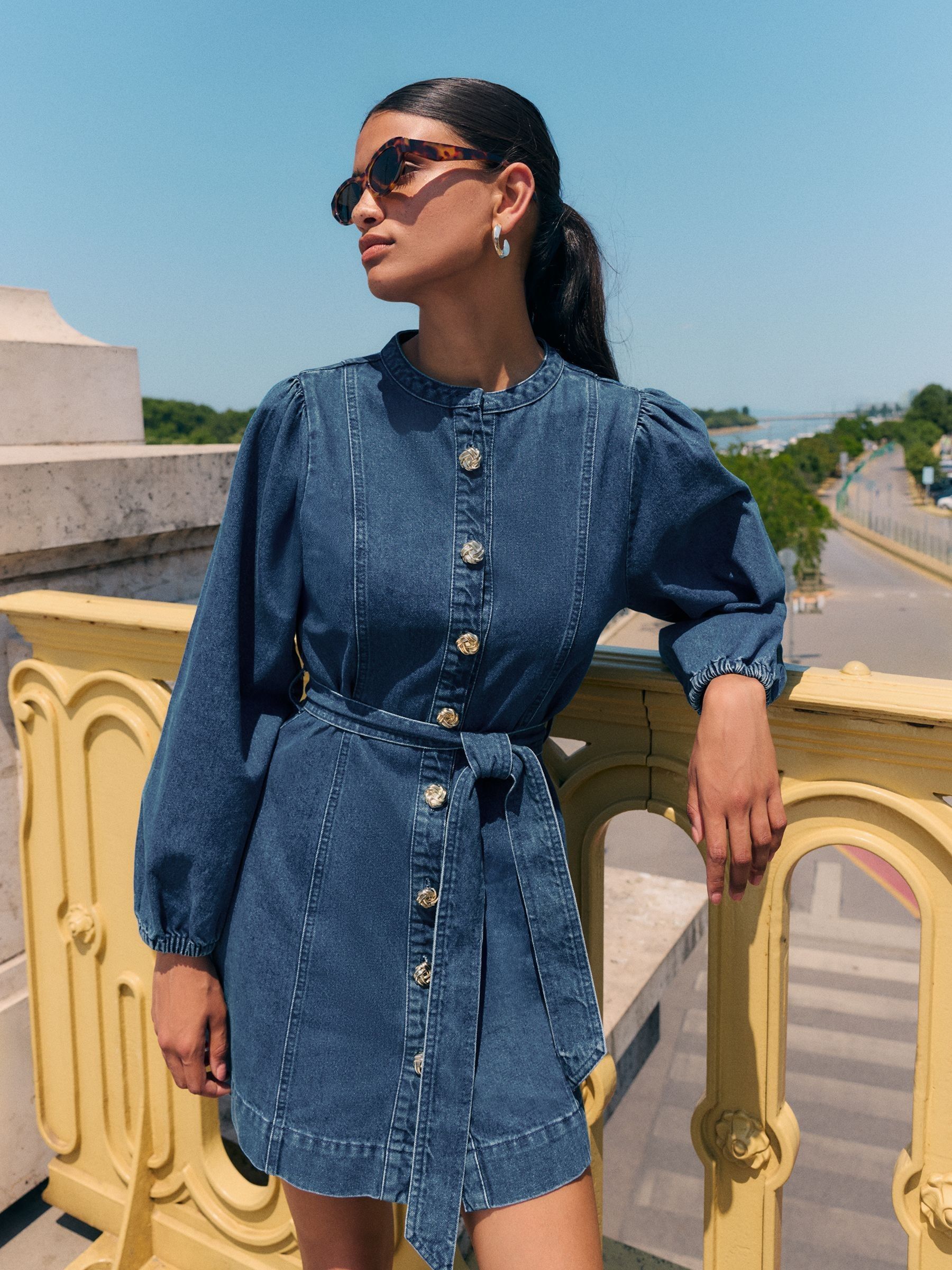 Buy Friends Like These Dark Blue Denim Belted Mini Dress from Next USA