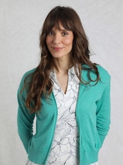 Weird Fish Blue Limon Outfitter Slub Lightweight 100% Cotton Cardigan - Image 1 of 4