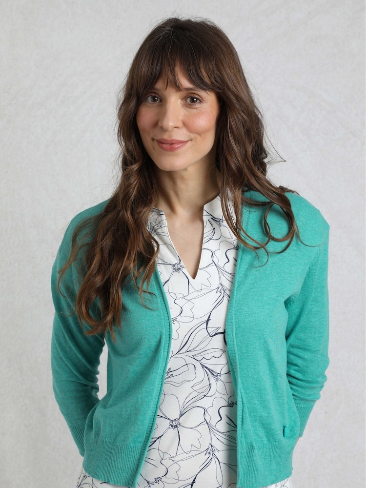 Weird Fish Blue Limon Outfitter Slub Lightweight 100% Cotton Cardigan - Image 1 of 4