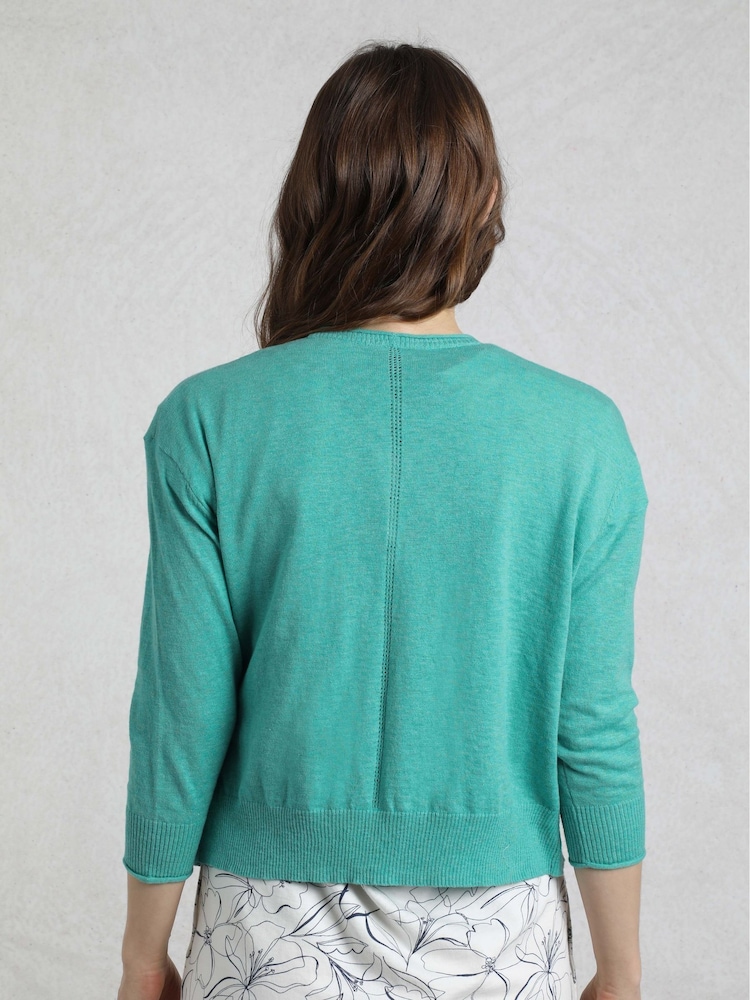 Weird Fish Blue Limon Outfitter Slub Lightweight 100% Cotton Cardigan - Image 2 of 4