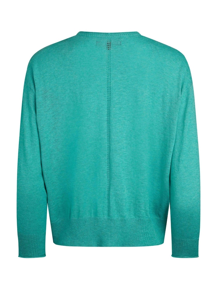 Weird Fish Blue Limon Outfitter Slub Lightweight 100% Cotton Cardigan - Image 4 of 4