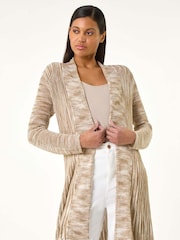 Roman Natural Pointelle Longline Cardigan - Image 4 of 5