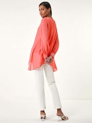 Roman Orange Hotfix Detail Asymmetric Hem Top - Image 3 of 5