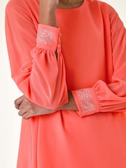 Roman Orange Hotfix Detail Asymmetric Hem Top - Image 5 of 5