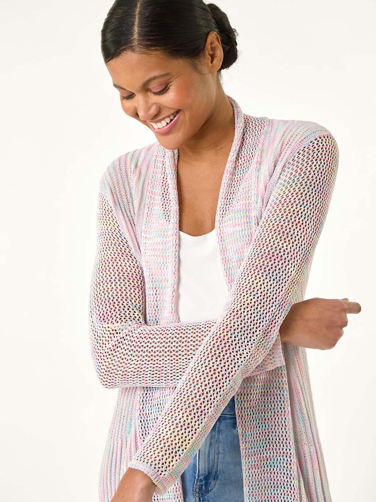 Roman Cream Pointelle Longline Cardigan - Image 1 of 5