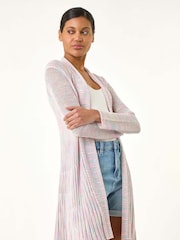 Roman Cream Pointelle Longline Cardigan - Image 4 of 5