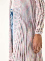 Roman Cream Pointelle Longline Cardigan - Image 5 of 5