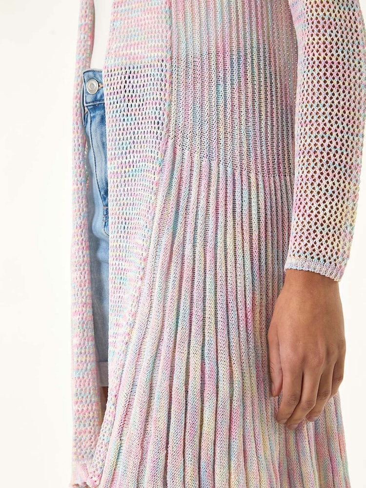 Crema - Roman Pointelle Longline Cardigan - Imagen 5 de 5 Crema - Roman Pointelle Longline Cardigan - Imagen 5 de 5