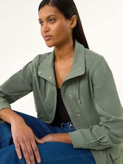 Roman Green Buttoned Safari Jacket - Image 2 of 5