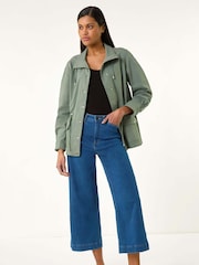 Roman Green Buttoned Safari Jacket - Image 3 of 5