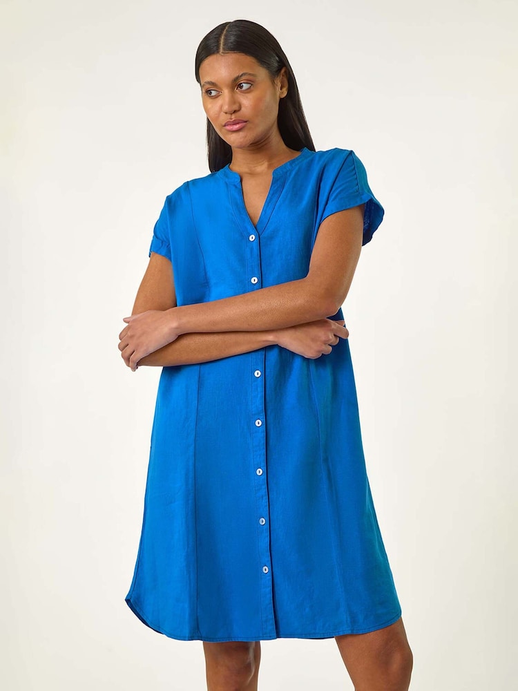 Roman Blue Mix Shift Dress - Image 2 of 5