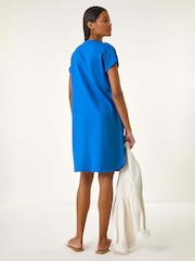 Roman Blue Mix Shift Dress - Image 3 of 5
