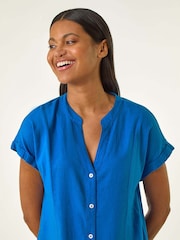 Roman Blue Mix Shift Dress - Image 4 of 5