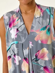 Roman Pink Floral Print Pleat Front Blouse - Image 5 of 5
