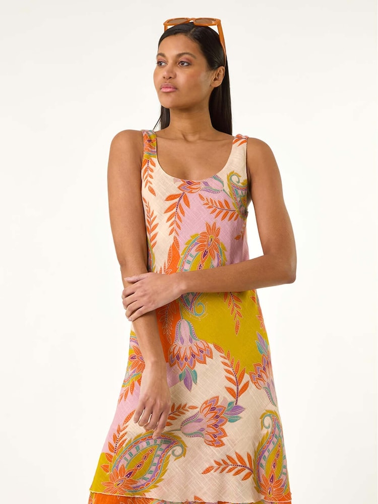 Roman Paisley Double Layer 100% Cotton Dress - Imagen 1 de 5 Roman Paisley Double Layer 100% Cotton Dress - Imagen 1 de 5