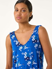 Roman Blue Floral V-Neck Cami Top - Image 3 of 4