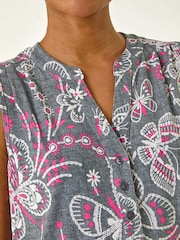 Roman Grey Textured Print Vest Top - Image 5 of 5