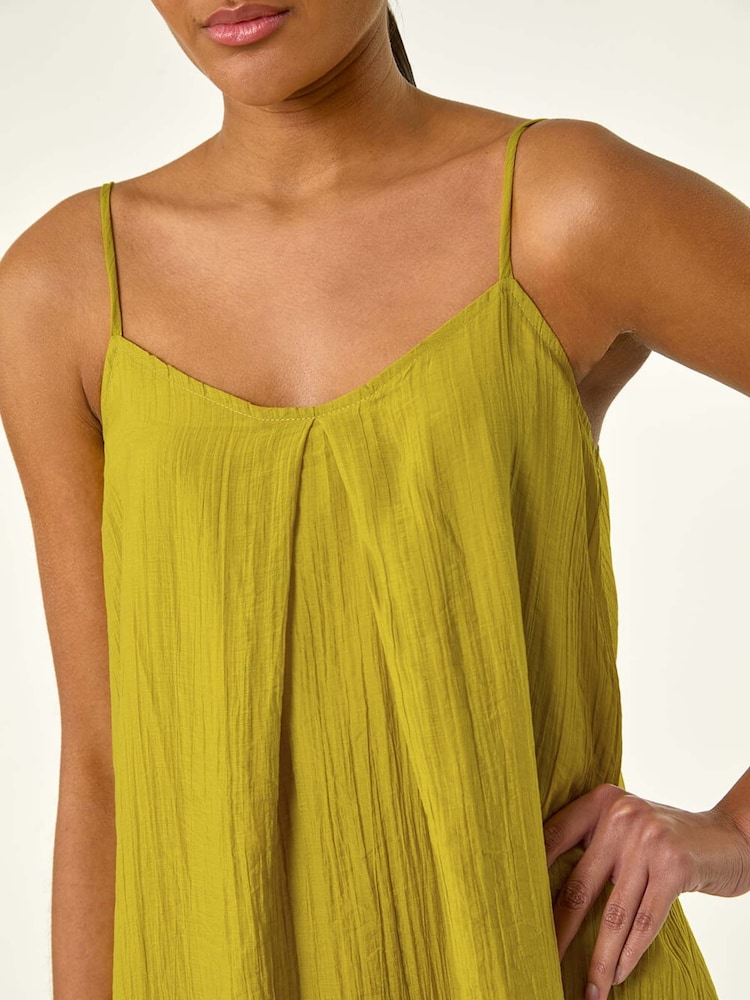 Vestido midi com pregas texturizadas romanas e balanço - Imagem 5 de 5