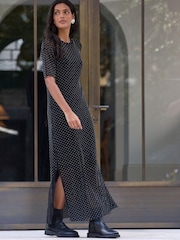 Black Hotfix T-Shirt Midi Dress - Image 3 of 8