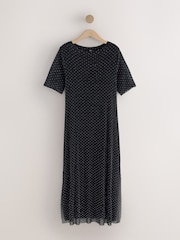 Black Hotfix T-Shirt Midi Dress - Image 6 of 8