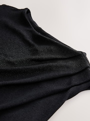 Black Sparkle Ruched Column Midi Dress - Image 7 of 7