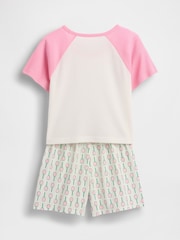 Gap White Minnie Mouse & Daphne Duck Disney Short Sleeve Short Pyjama Set (6-13yrs) - Image 2 of 3